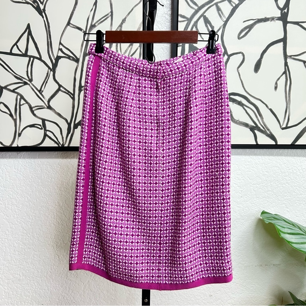 Victor Costa Vintage skirt suit pink white tweed size 8 medium - Picture 4 of 14